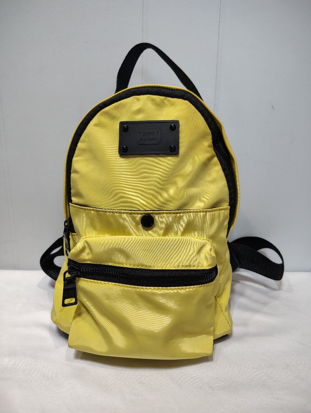 Steve Madden Mini Backpack Neon Pastel Yellow Nylon Sporty Athleisure Travel